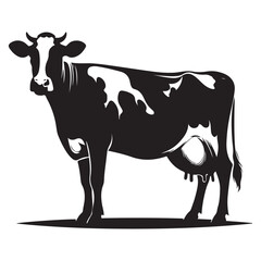 dairy cow silhouette vector design ai Generated