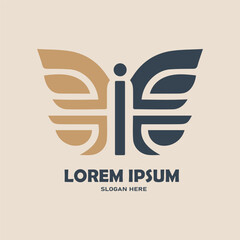 butterfly abstract logo design 