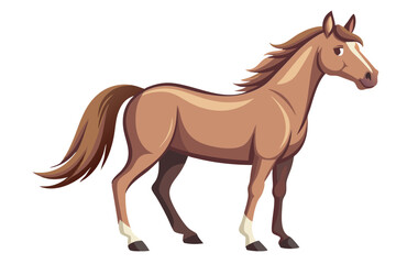 Naklejka premium horse isolated on white background vector illustration 
