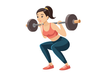 Girl doing exercise Vector illustration with grouped  image 