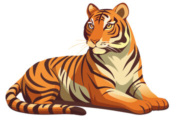 Obraz premium A majestic tiger Vector illustration with grouped image 