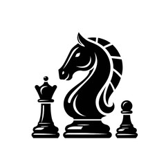 Horse chess figure isolated vector illustration