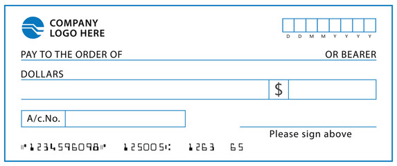 Presentation Check Template Giant Large Donor Check for Business. Vector