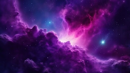 Purple background with nebula space and star 