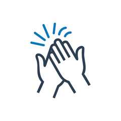 Hands praying icon on white background