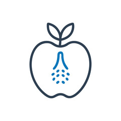 Apple Seeds Icon, Apple Diet Fruit Icon on white background