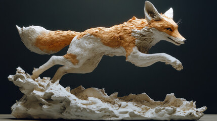 Dynamic Fox Sculpture