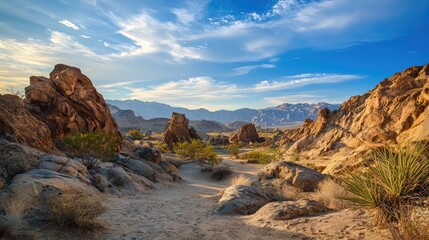 Obraz premium Breathtaking Rocky Desert Landscape at Sunset