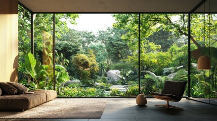 Modern Studio with Captivating Garden View