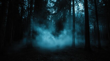 Obraz premium Mystical Fog Rolling Through Enchanted Forest