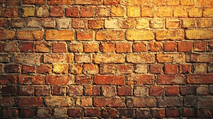 Naklejka premium Captivating Sunset Light on Illuminating Brick Wall