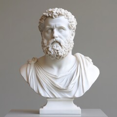 Obraz premium a white marble bust of a man with a beard