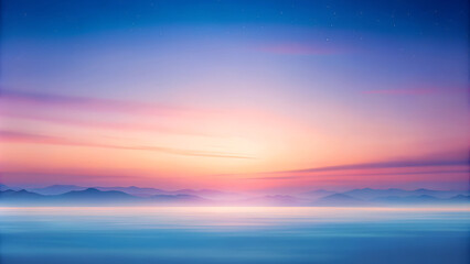 Obraz premium Mountain and Water Landscape at Sunset with Pastel Sky Reflection