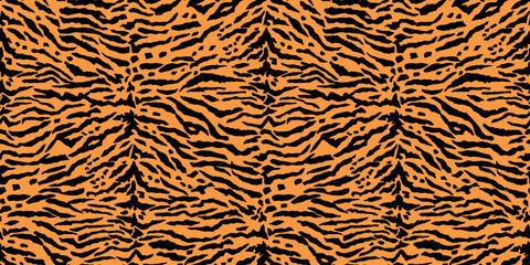 Tiger Skin Texture Seamless Pattern Vector