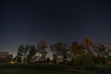 night sky in a rural neighborhood