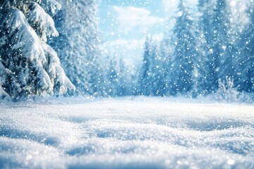Snowy winter season background