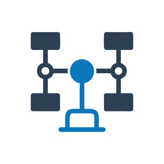 Computer network icon on white background