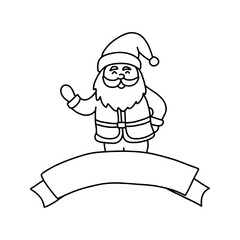 Cute Santa Claus in doodle style.