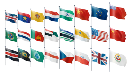 Set of European flags,