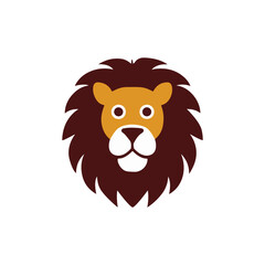 Fototapeta premium Simple Minimalist Funny Lion Vector – Colorful Design on White Background