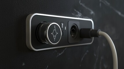 Modern Electrical Plug Connected to Wall