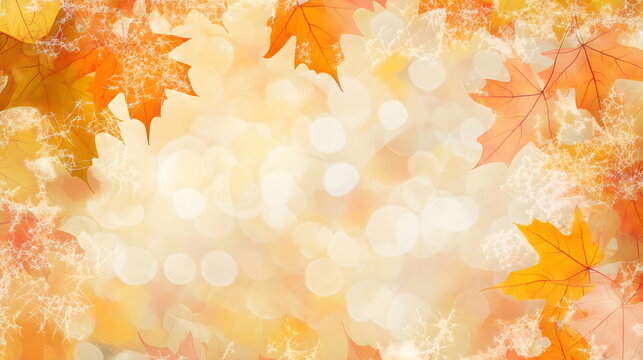The beginning of the background is the most suitable for the text and the autumn leaves	