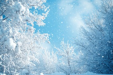 Fototapeta premium Snowy winter season background