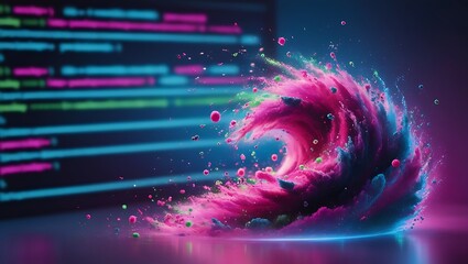 Business graph waves and technology graph, Abstract blue technology background