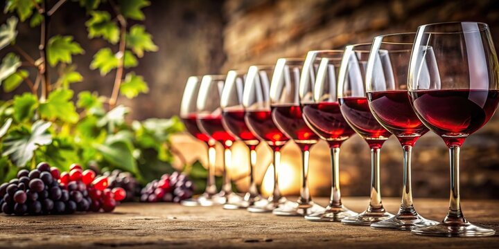 A worm s eye view of a premium Bourgueil red wine selection showcasing the unique terroir from which it originates, winery, aromatic, regional, premium,Bourgueil, rich, flavor