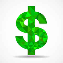 Geometric symbol dollar. Usd currency symbol. Vector illustration