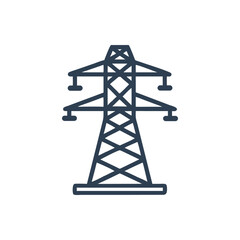 Overhead Power Line Icon on white background
