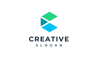 Modern geometric logo in the shape of the letter C