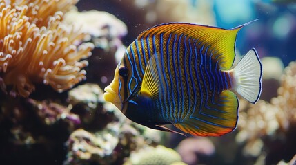 Vibrant Tropical Fish Swimming Among Coral Reef