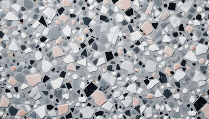 Obraz premium gray terrazzo marble with black and white splashes,generative ai