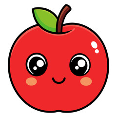 Cute Chibi Apple with Smile