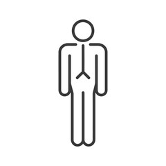 Line Drawing of a Standing Man with a Circle for a Head