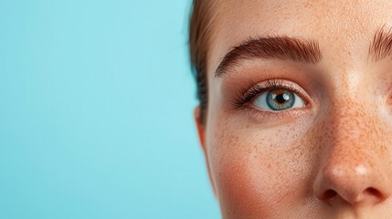 Closeup of a woman s freshfaced complexion, dewy skin, healthy and vibrant glow