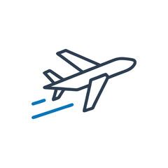 Plane icon on white background