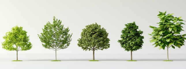 Obraz premium Beautiful green trees isolated on white