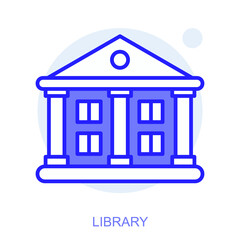 Education web icon in line style for web and mobile app. Symbol of a Library. Vector illustration