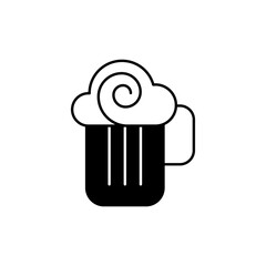 Beer, alcohol food icon. Restaurant line editable sign.  Public catering related icon. Menu category. Vector illustration in modern thin line style.