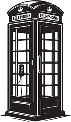 Telephone booth silhouette vector illustration isolated on a white background