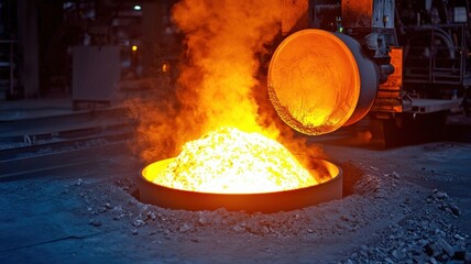 Obraz premium High-Tech Steel Production Process in Industry
