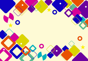 Colorful background with flowing curves and geometric patterns, vector illustration