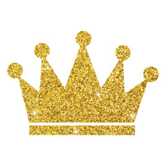 Glitter crown on transparent background