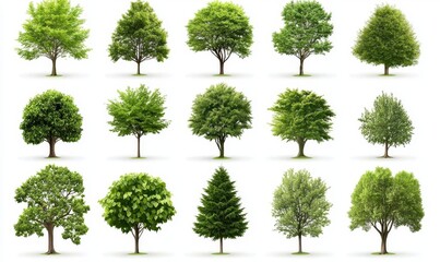Tree isolated on white background. Can be used for part assembly to your designs.