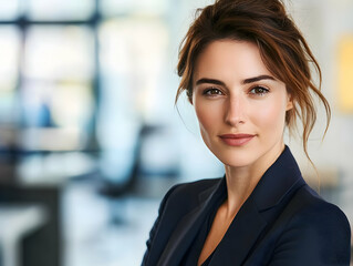 Obraz premium A confident woman in a professional setting, exuding poise and determination.