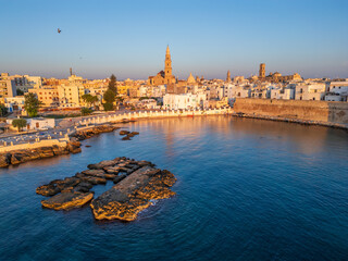 Aerial view of Monopoli town in Puglia region, Italy. 