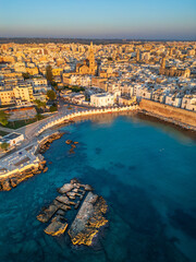 Aerial view of Monopoli town in Puglia region, Italy. 