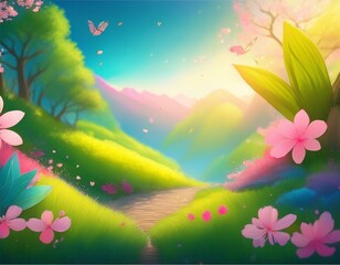 art abstract spring background or summer background with fresh g